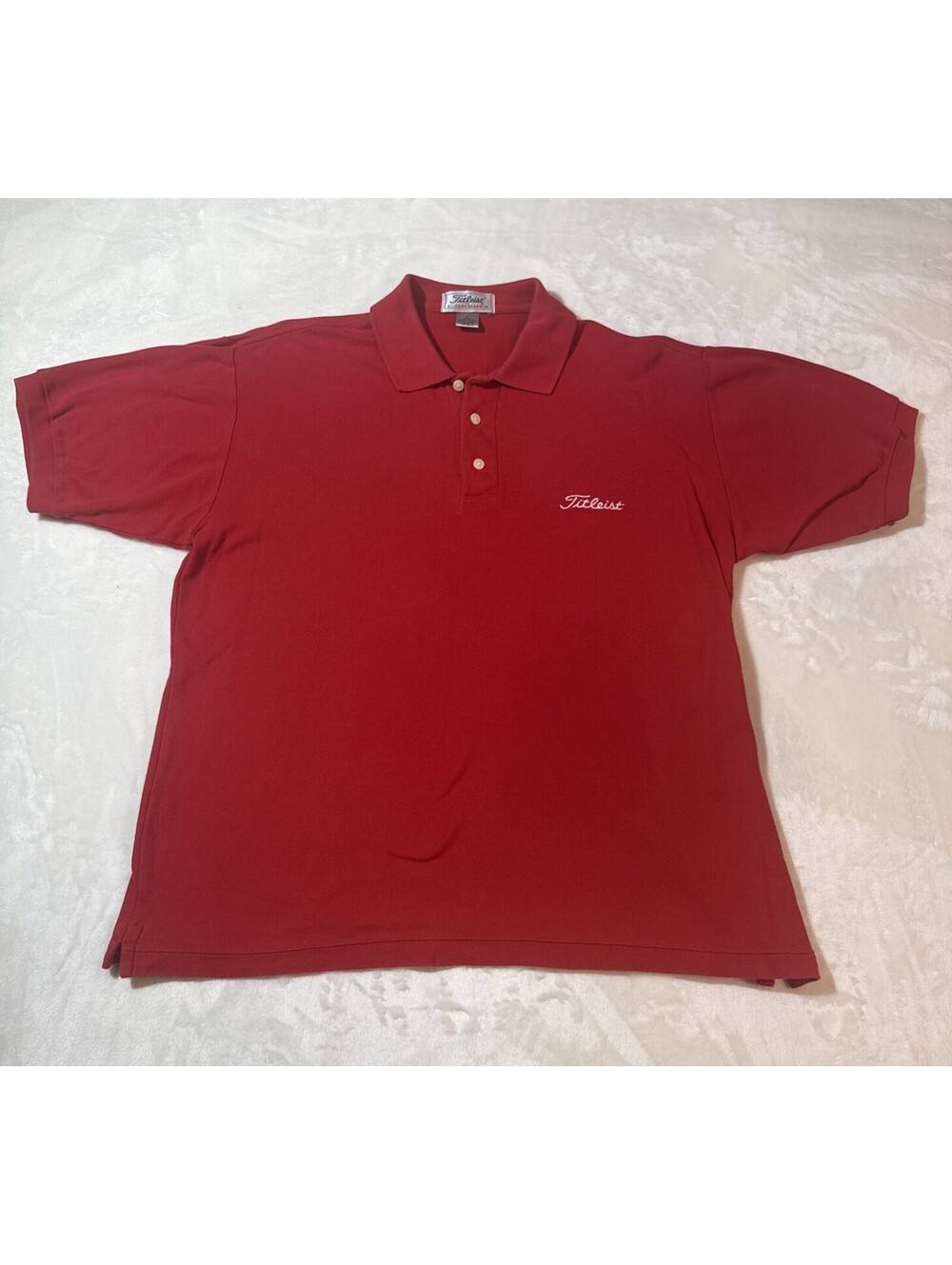 Vintage Titleist by Corbin Red Golf Polo Shirt Medium 100% Cotton